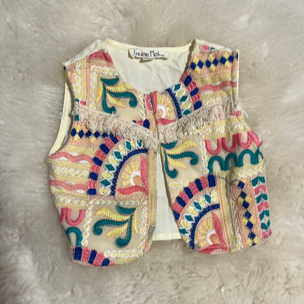 Adorable vest. Says 18 months but runs small could fit 12 months or younger